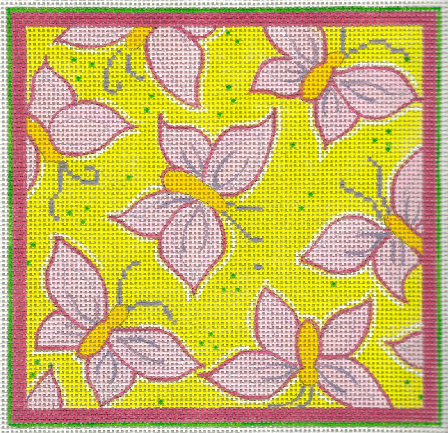 Lily Butterflies Greens and Pinks