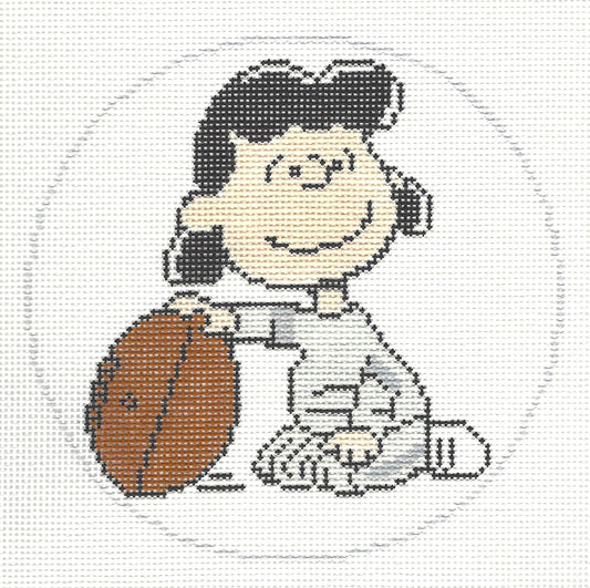 Lucy Holding Football