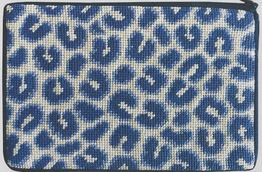 Navy Leopard Cosmetic Purse