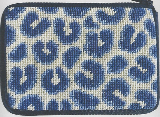 Navy Leopard Coin Purse