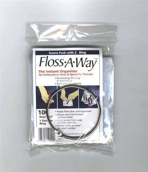 Floss-A-Way 5" x 3" Bags (100) with 3" Storage Ring
