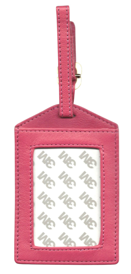 Luggage Tag - Pink Leather