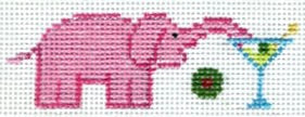 Pink Elephant with Martini