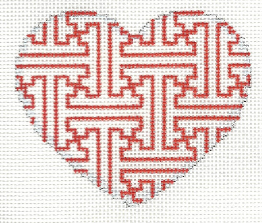 Heart - Red White Fretwork