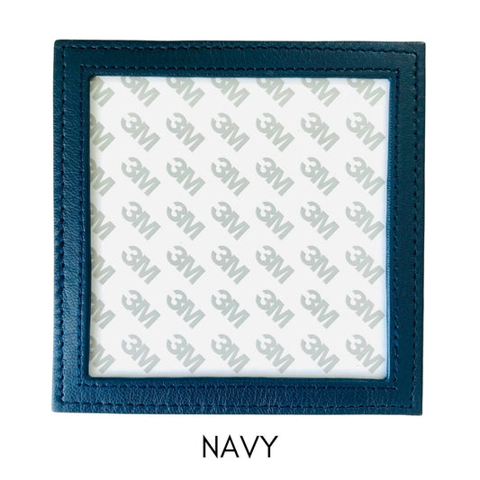 Tilli Tomas Planet Earth square leather coaster - navy