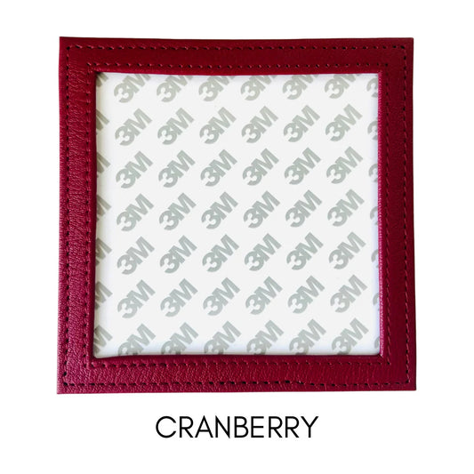 Tilli Tomas Planet Earth square leather coaster - cranberry
