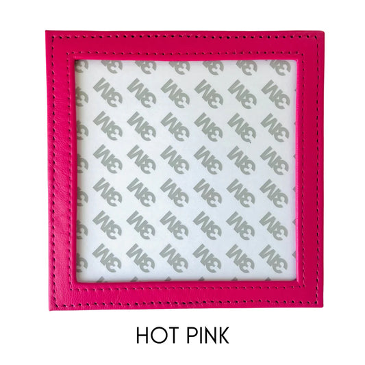 Tilli Tomas Planet Earth square leather coaster - hot pink