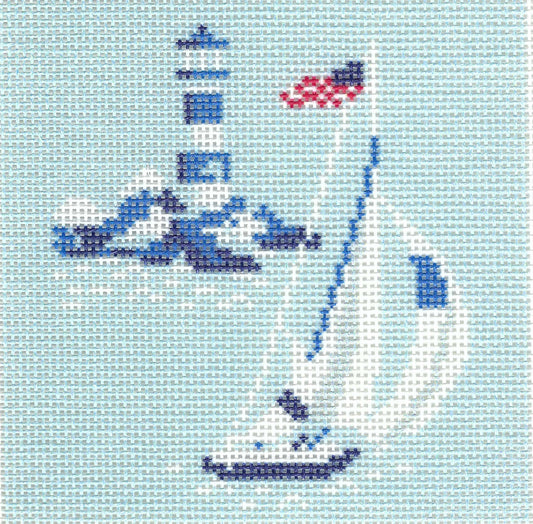 Regatta Coaster - Sailboat & Lighthouse