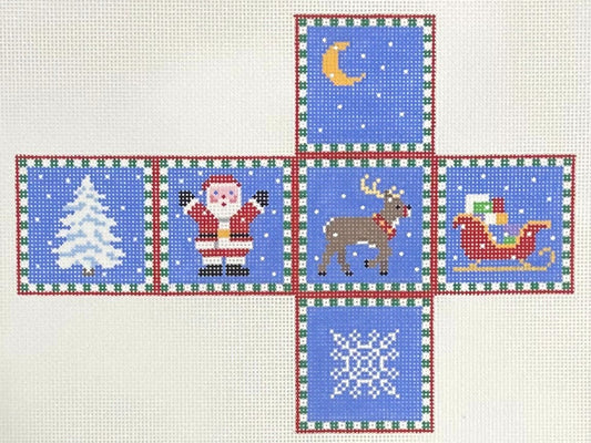Santa, Sleigh, Reindeer and Tree Cube