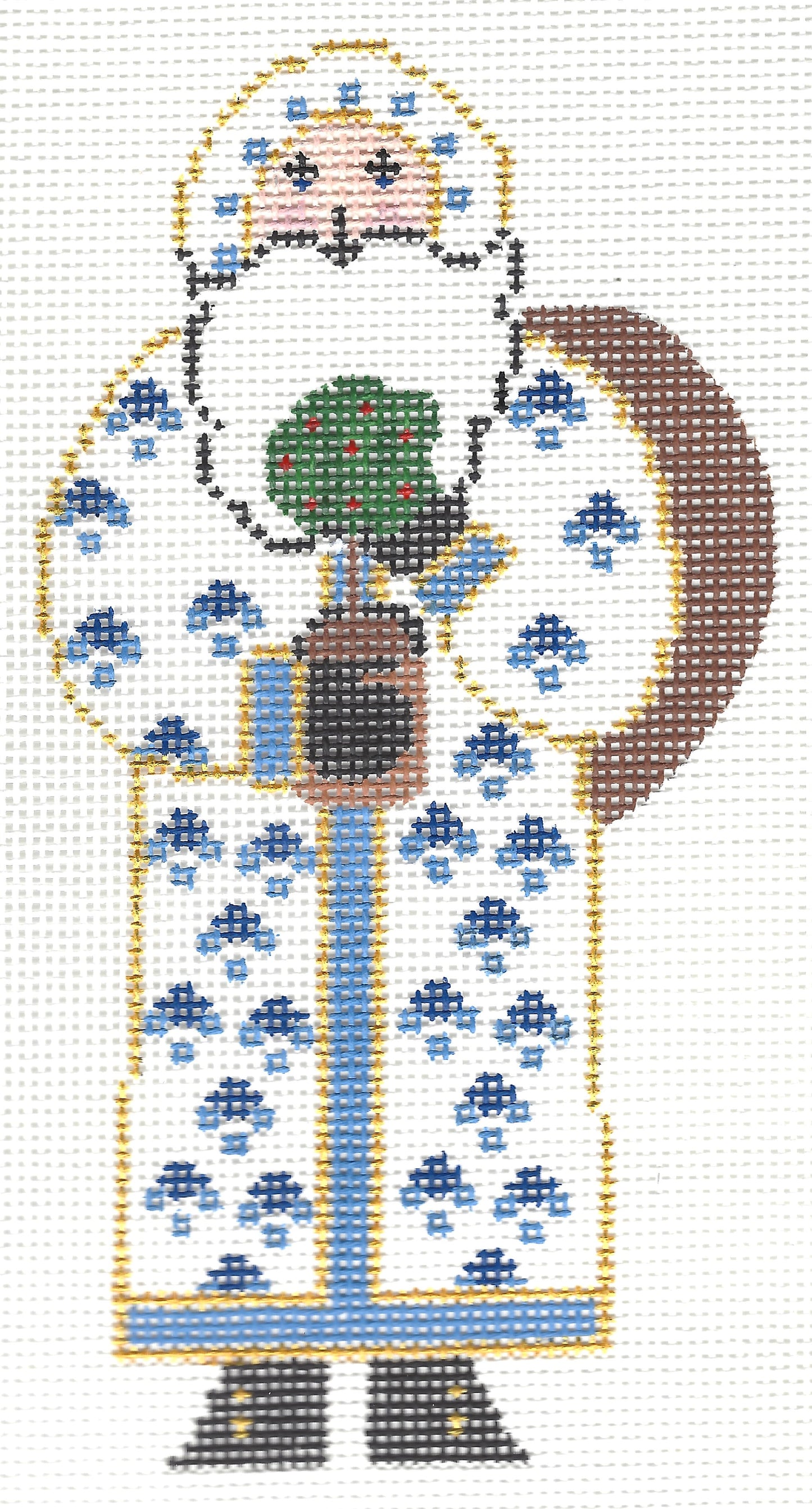 Santa with Topiary - White