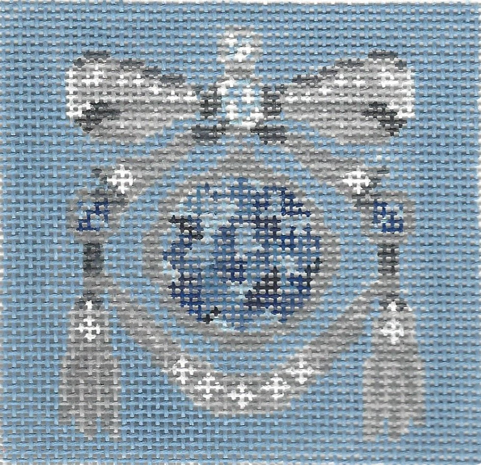 Rachel Barri Designs needlepoint canvas of a sapphire gemstone