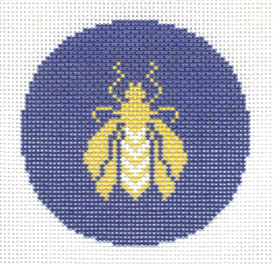 Bee Round on Blue