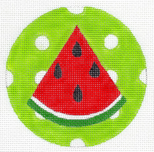 Watermelon on Green Dots - Round