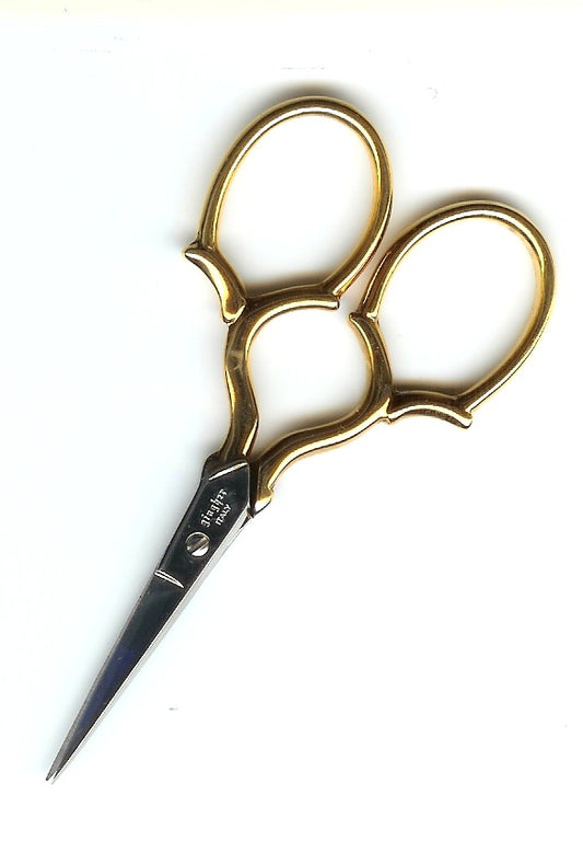 Gingher Gold Handled Epaulette Embroidery Scissors 3-1/2