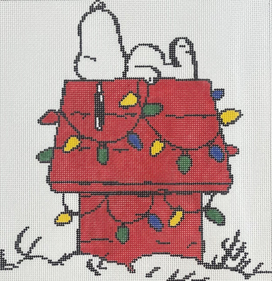 Snoopy on Lit Doghouse