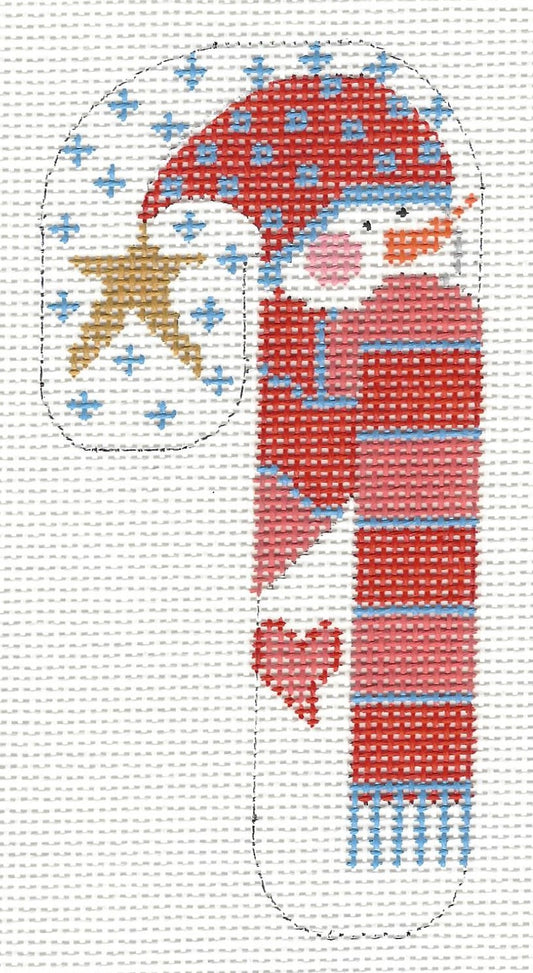 Candy Cane - Snowman w/Striped Scarf