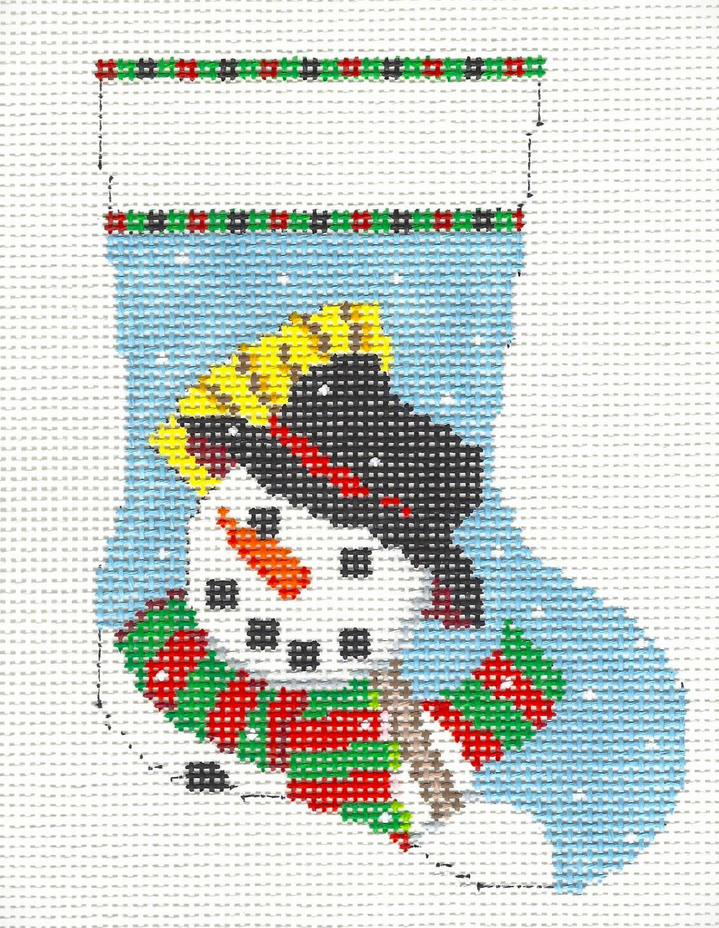 Mini Sock - Snowman with Broom