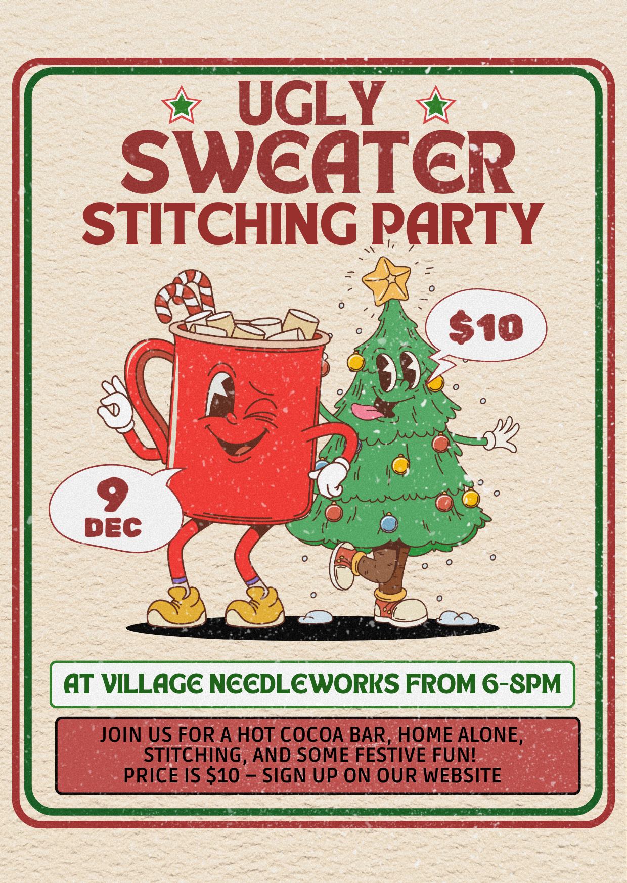 December 9th Ugly Christmas Sweater Stitch-In and Movie Night