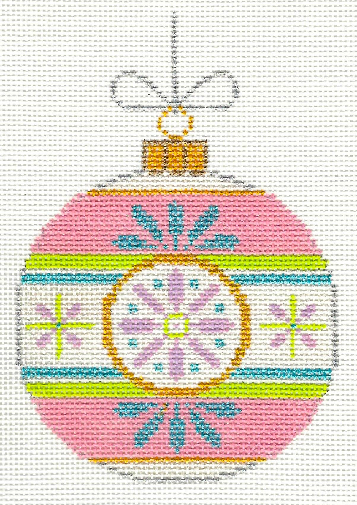 Vintage Ornament - Pink and Blue Round