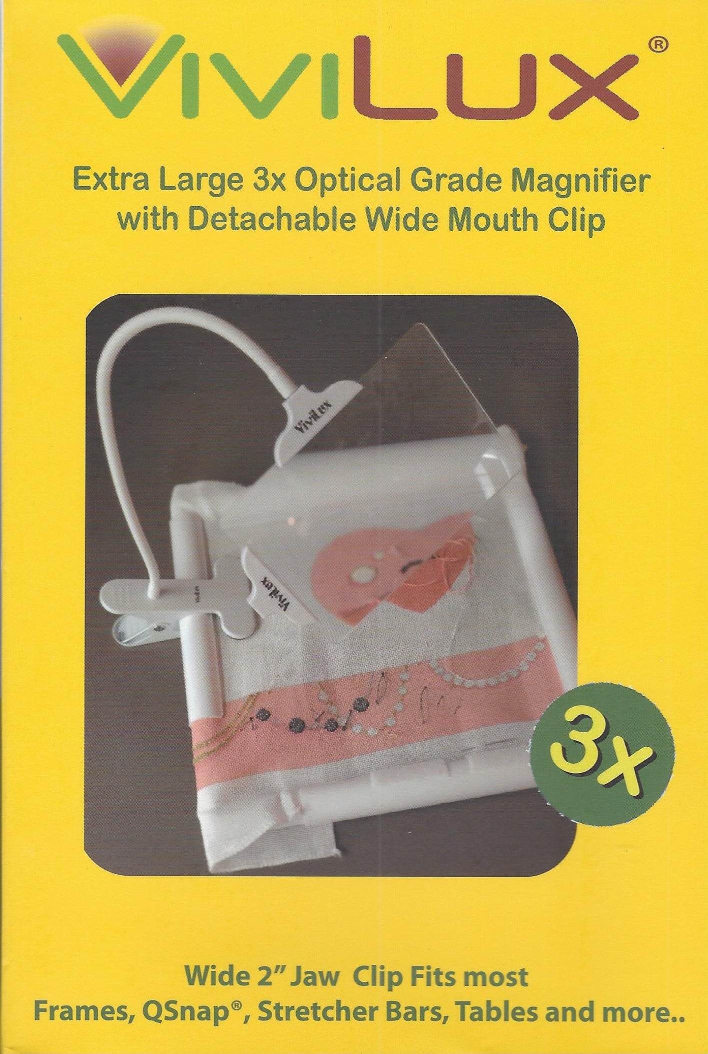 ViviLux Clip-on XL 3X Magnifier with Detachable Clip