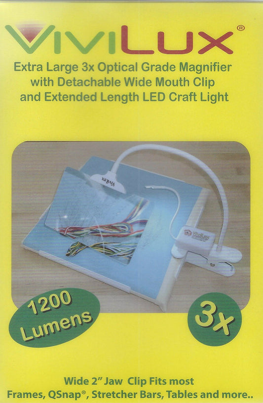 ViviLux Clip-on XL 3X Magnifier with Detachable Clip and LED Light