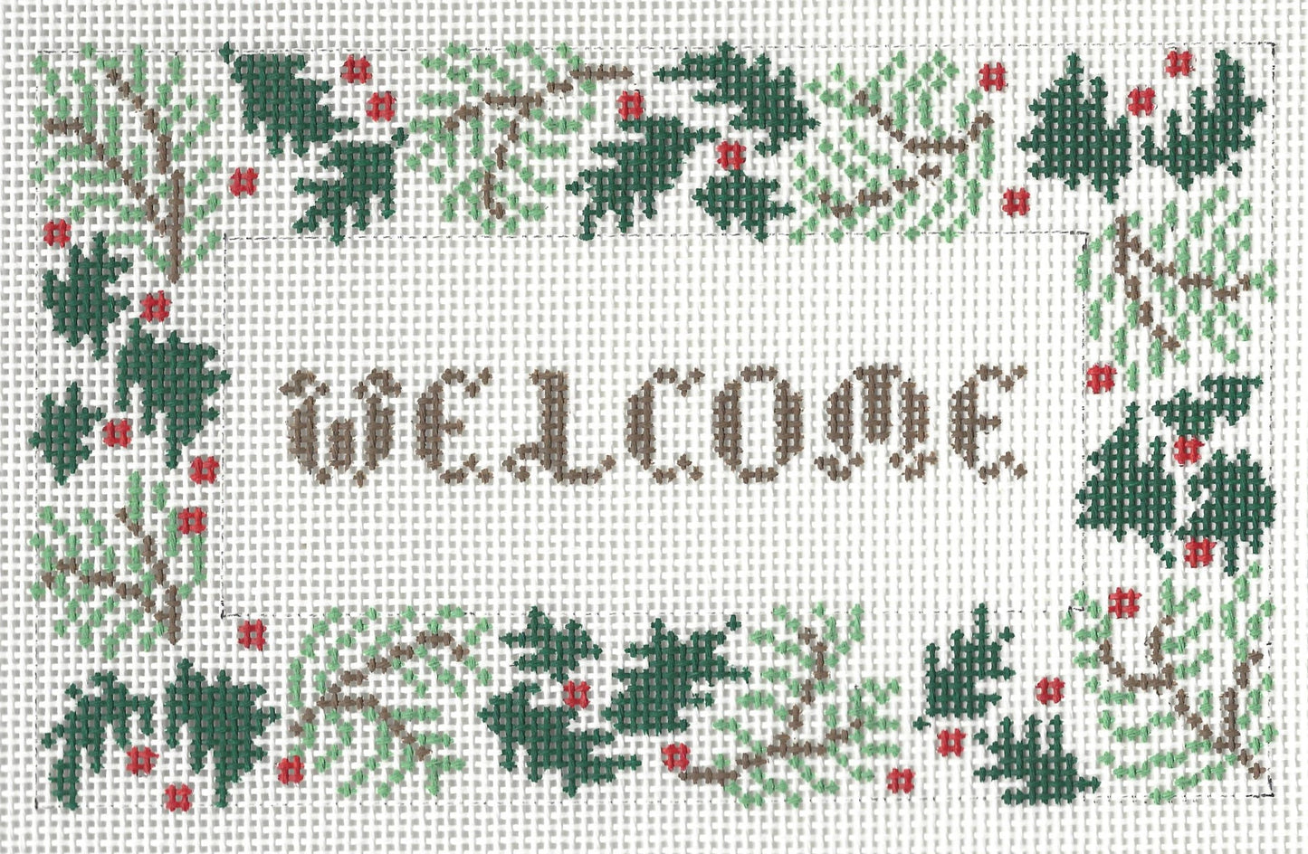 Welcome - Pine Boughs and Leaves