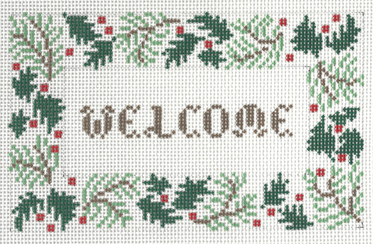 Welcome - Pine Boughs and Leaves