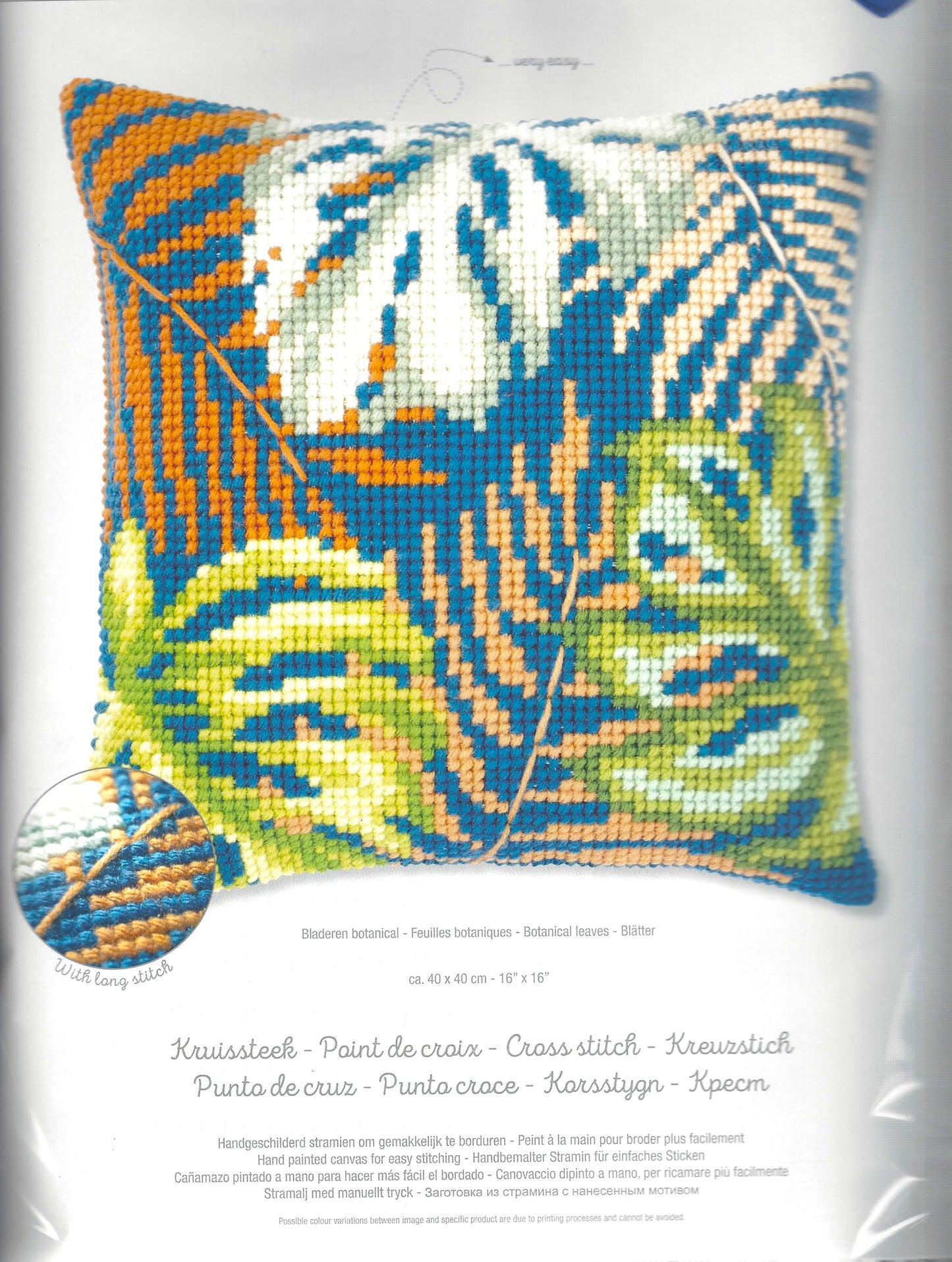 Vervaco DiY Stitch Kit of Colorful Botanical Leaves