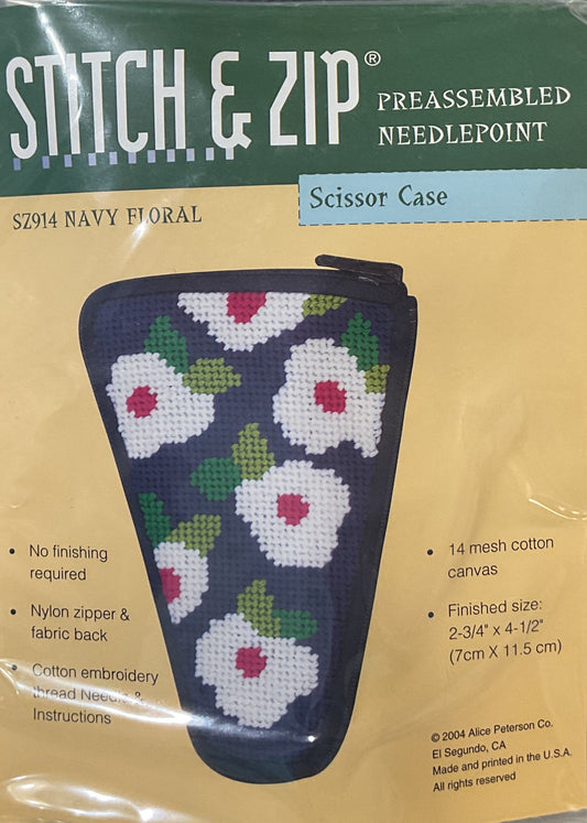 Navy Floral Scissor Case