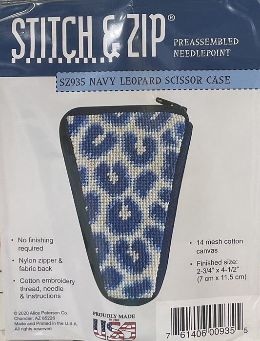 Navy Leopard Scissor Case