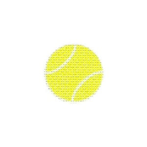 Tilli Tomas Planet Earth needlepoint canvas of key fob insert of a yellow tennis ball