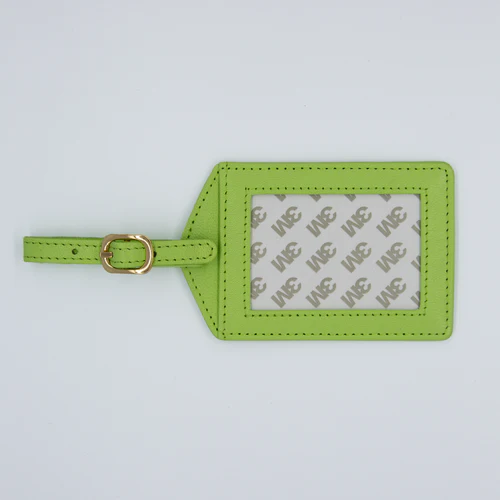 Luggage Tag - Light Green Leather