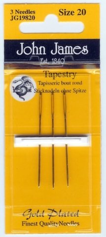 John James Gold Plated Tapestry Needles Size 20