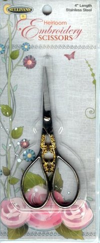 Sullivans Silver & Gold Teardrop Handle Embroidery Scissors